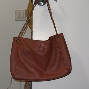 Tory Burch Tan Leather Chain Shoulder Bag